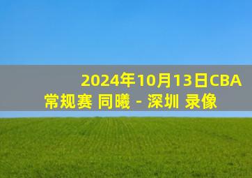 2024年10月13日CBA常规赛 同曦 - 深圳 录像